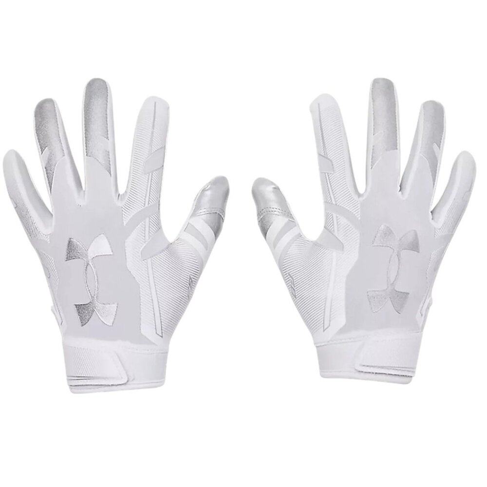 Under Armour YSM Football Gloves Size S Super Sticky Glue Grip White/Silver NWT